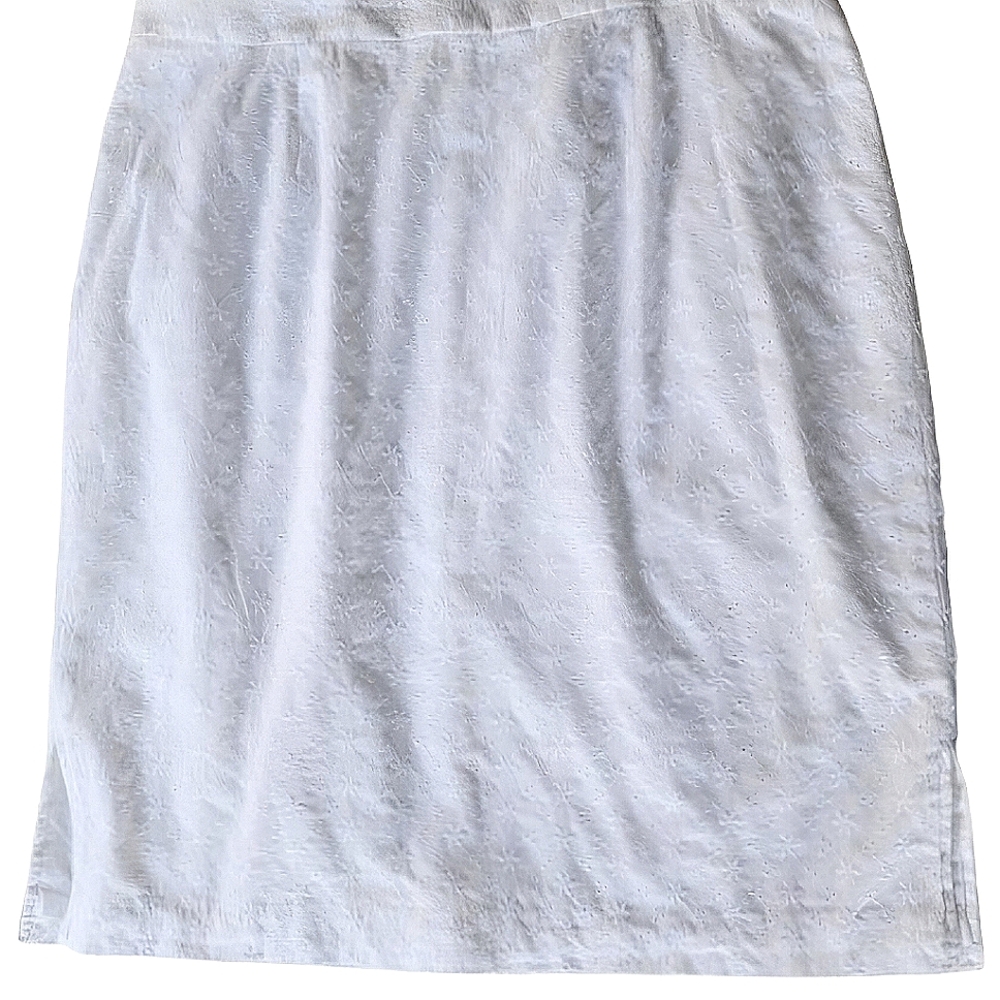 Womens 14 Liz Claiborne Bloomcore Liz Sport White Floral Eyelet Coquette Skirt